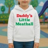 Daddy Little Meatball Italian Ironic Funny Meme Trendy Unisex Kids Hoodie thumb 3