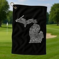 Drink Local Michigan Breweries Golf Towel thumb 1