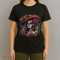 De Los Muertos La Catrina Day Of The Dead Sugar Skull Women T-Shirt thumb 4