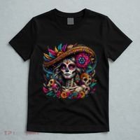 De Los Muertos La Catrina Day Of The Dead Sugar Skull Women T-Shirt thumb 5
