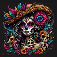 De Los Muertos La Catrina Day Of The Dead Sugar Skull Women T-Shirt thumb 7
