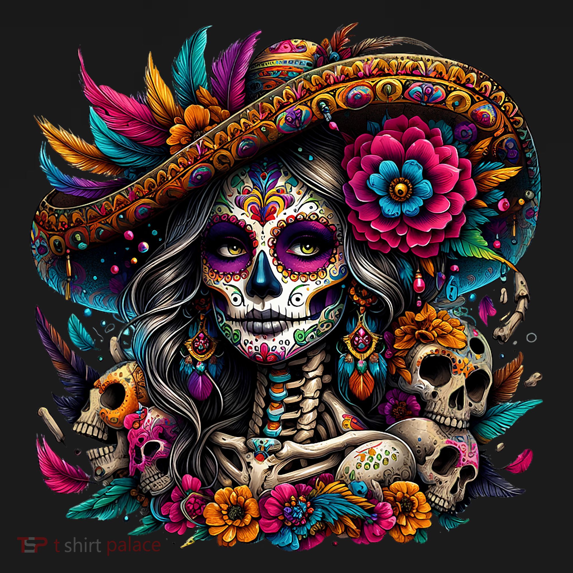 De Los Muertos La Catrina Day Of The Dead Sugar Skull Women Women's Hoodie