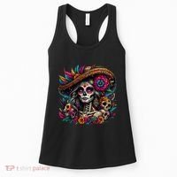 De Los Muertos La Catrina Day Of The Dead Sugar Skull Women Women's Tank Top thumb 0