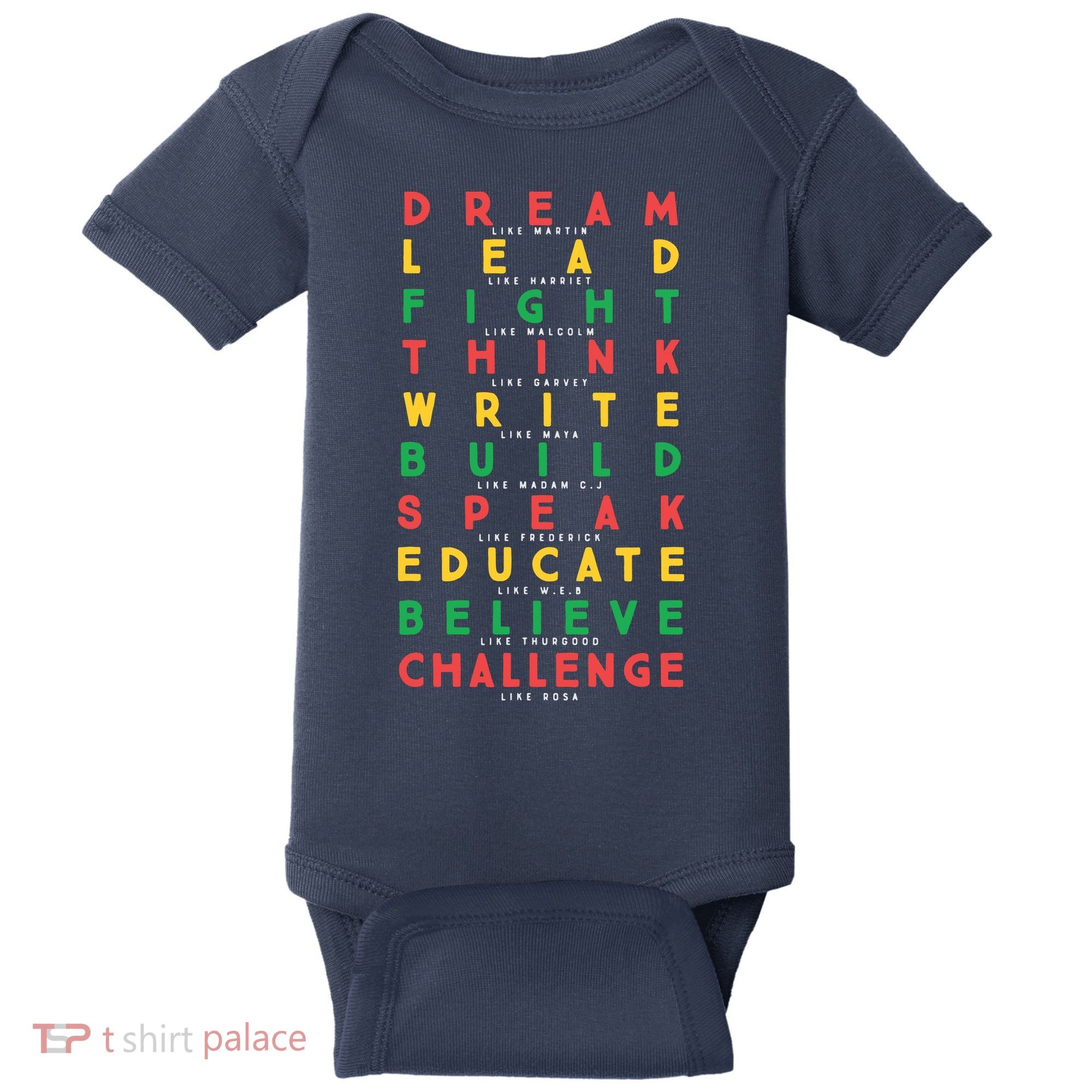 Dream Like Martin Lead Like Harriet Black History Month Baby Bodysuit