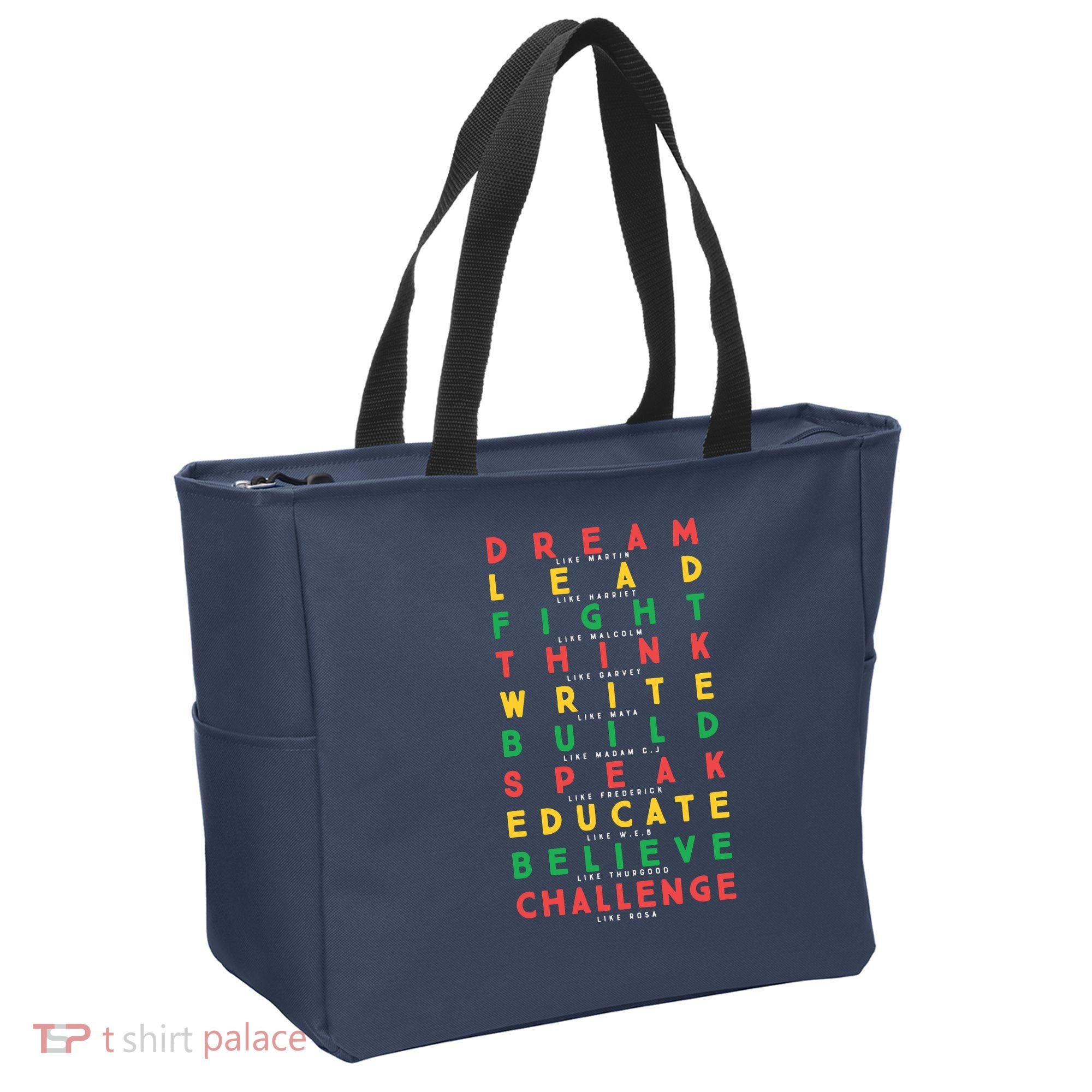 Dream Like Martin Lead Like Harriet Black History Month Tote Bag