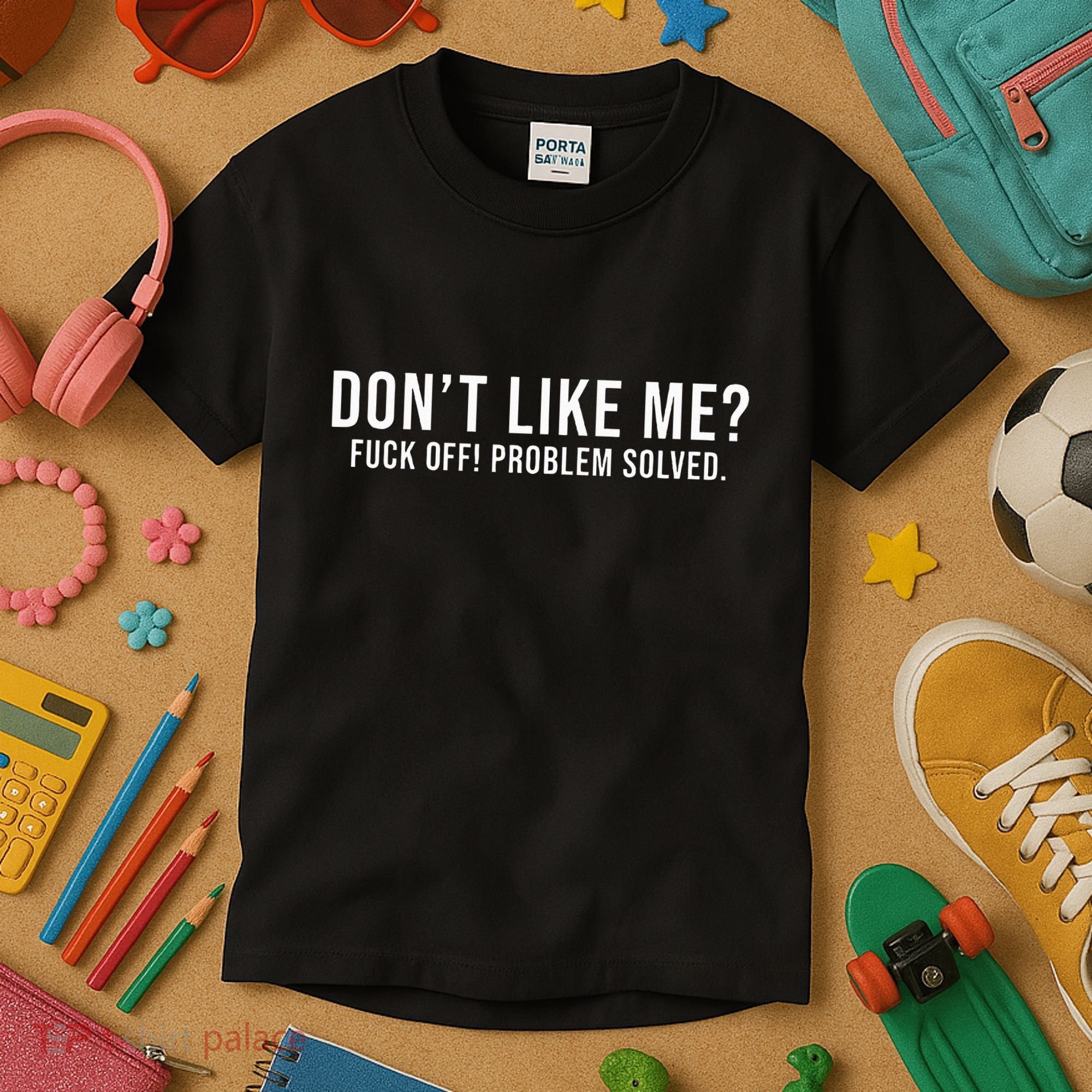 DonT Like Me Fuck Off! Problem Solved Funny Kids T-Shirt