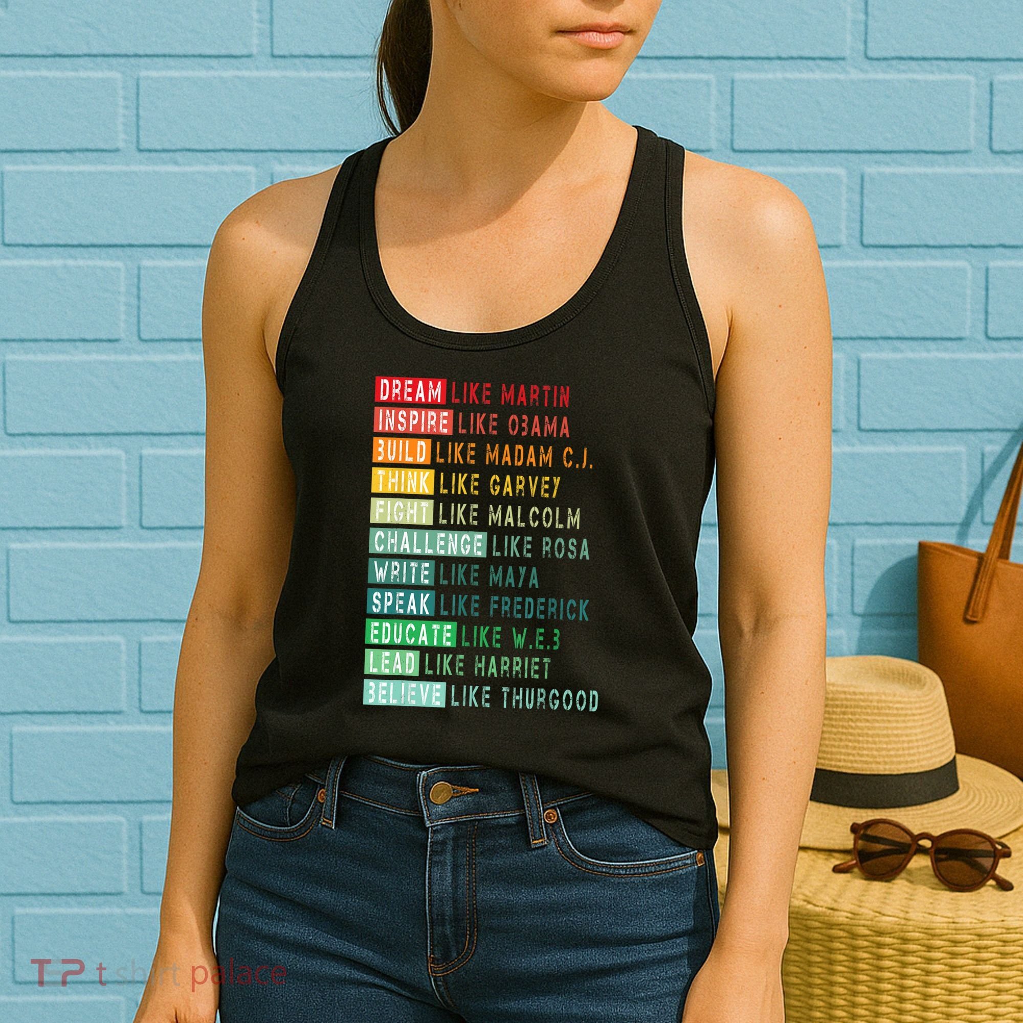 Dream Like Martin Fight Like Malcolm Inspire Like Obama TShirt Women's Tank Top