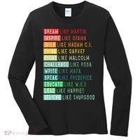 Dream Like Martin Fight Like Malcolm Inspire Like Obama TShirt Women's Long Sleeve Shirt thumb 0