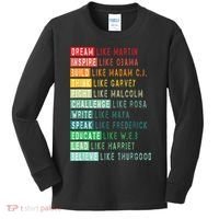 Dream Like Martin Fight Like Malcolm Inspire Like Obama TShirt Kids Long Sleeve Shirt thumb 0