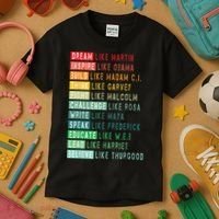 Dream Like Martin Fight Like Malcolm Inspire Like Obama TShirt Kids T-Shirt thumb 3