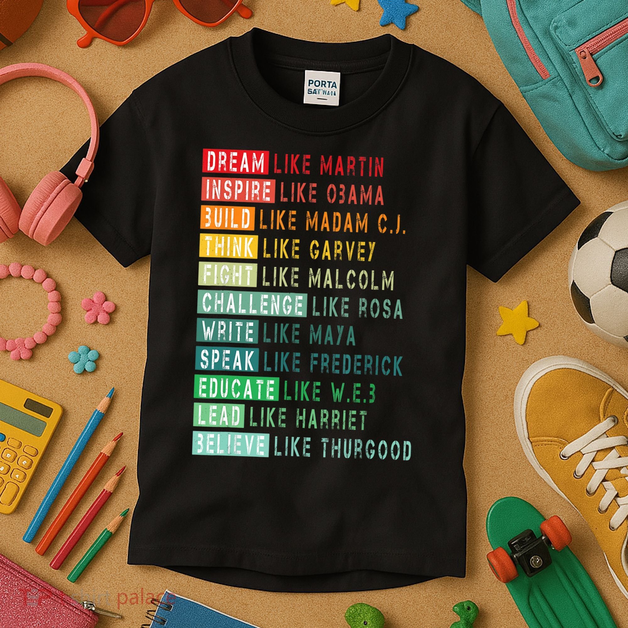 Dream Like Martin Fight Like Malcolm Inspire Like Obama TShirt Kids T-Shirt