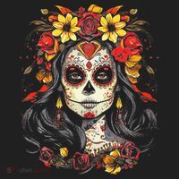 De Los Muertos La Catrina Day of the Dead Sugar Skull Beanie thumb 2