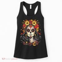 De Los Muertos La Catrina Day of the Dead Sugar Skull Women's Tank Top thumb 0