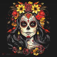 De Los Muertos La Catrina Day of the Dead Sugar Skull Women's Tank Top thumb 5