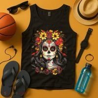 De Los Muertos La Catrina Day of the Dead Sugar Skull Tank Top thumb 4