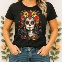 De Los Muertos La Catrina Day of the Dead Sugar Skull Women's T-Shirt thumb 2