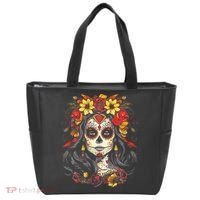 De Los Muertos La Catrina Day of the Dead Sugar Skull Tote Bag thumb 0
