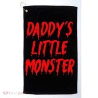 Daddys Little Monster Halloween Blood Red Golf Towel thumb 0