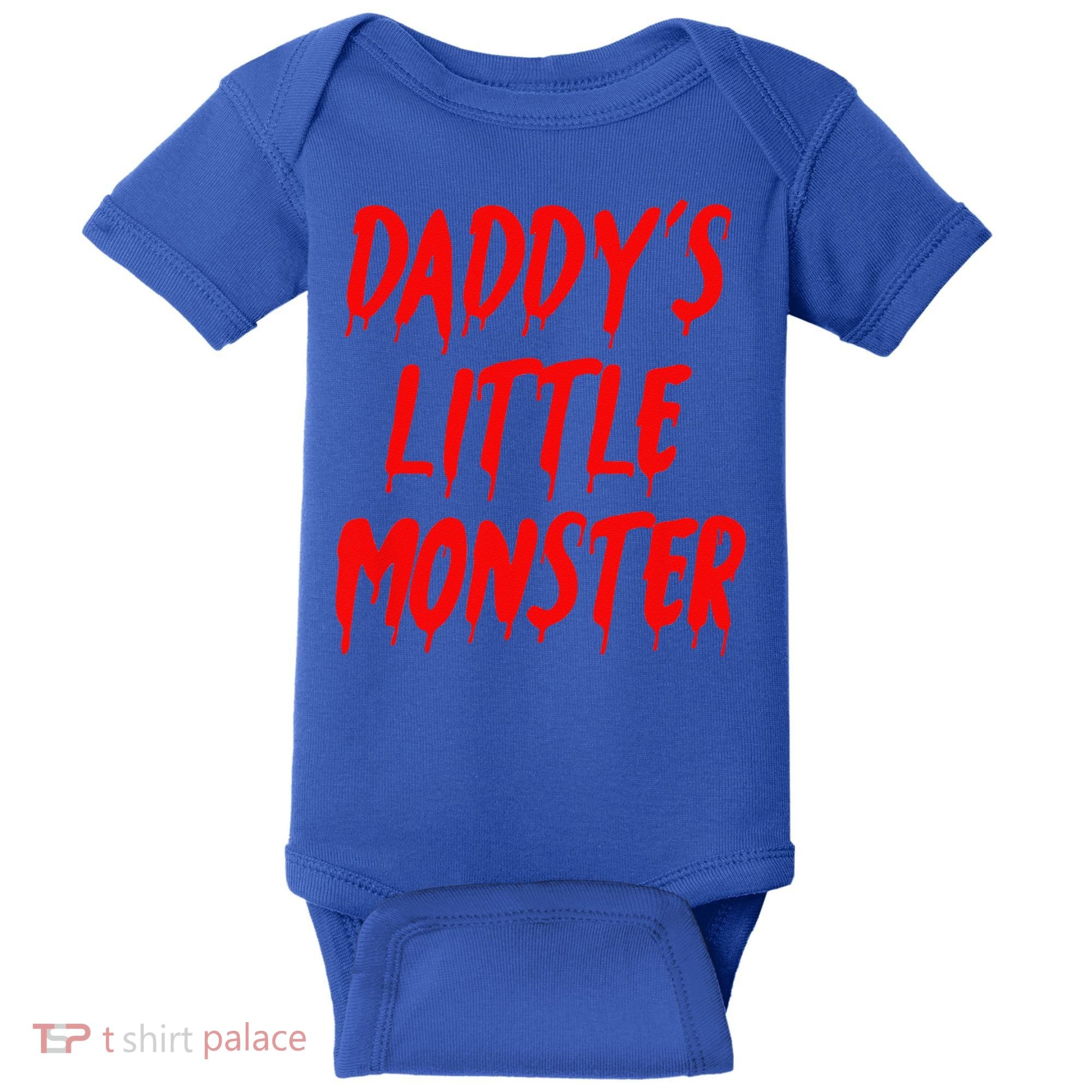Daddys Little Monster Halloween Blood Red Baby Bodysuit