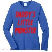 Daddys Little Monster Halloween Blood Red Women's Long Sleeve Shirt thumb 0