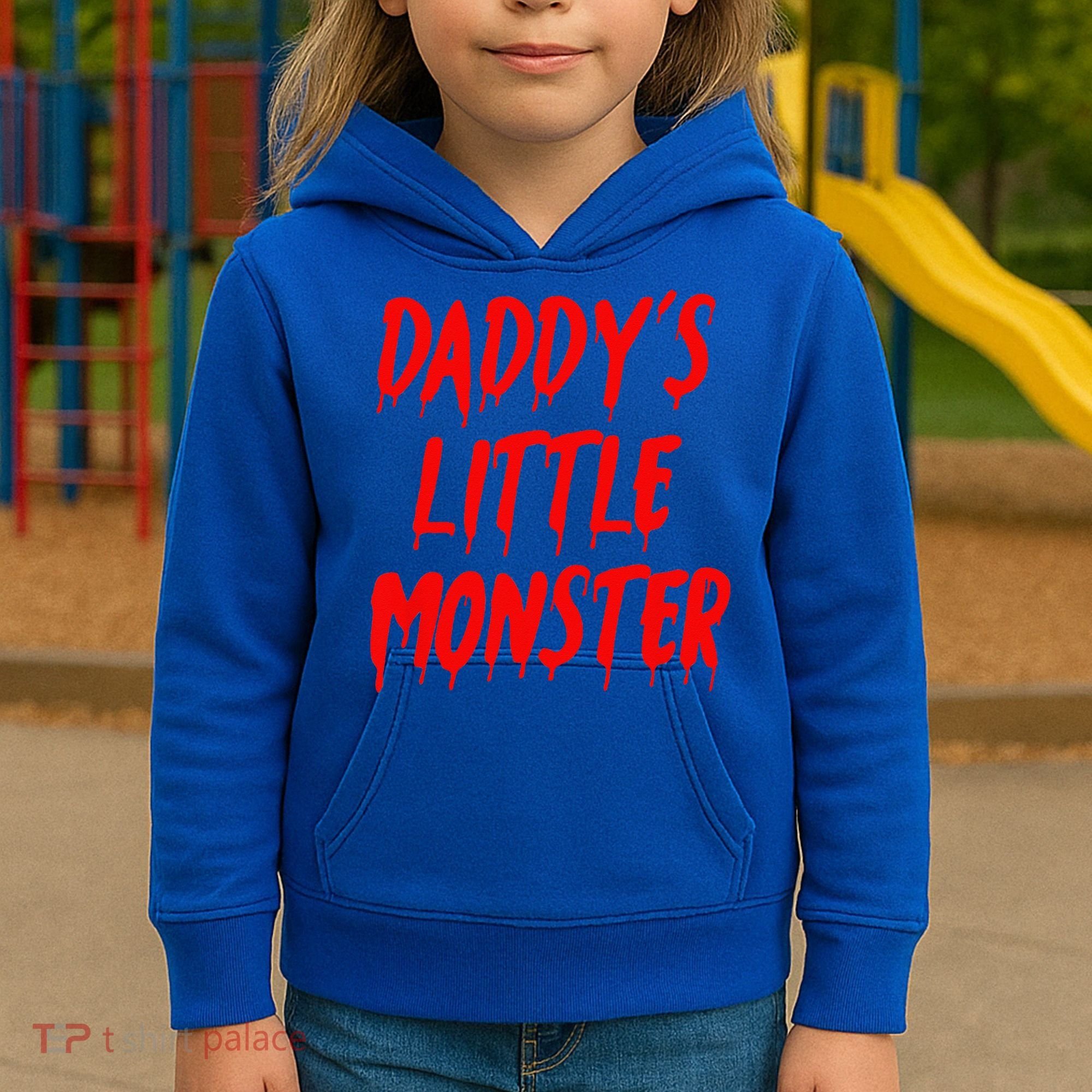 Daddys Little Monster Halloween Blood Red Kids Hoodie