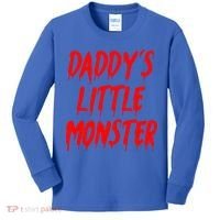 Daddys Little Monster Halloween Blood Red Kids Long Sleeve Shirt thumb 0