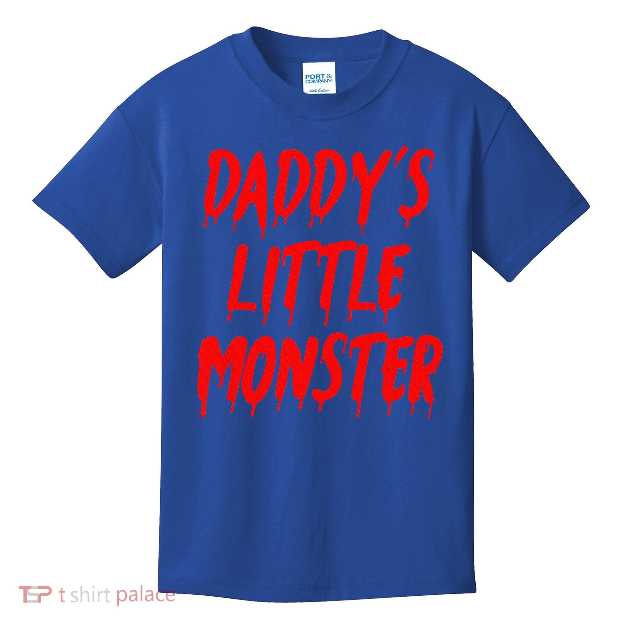 Daddys Little Monster Halloween Blood Red Kids T-Shirt