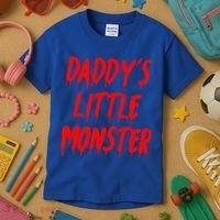 Daddys Little Monster Halloween Blood Red Kids T-Shirt thumb 3