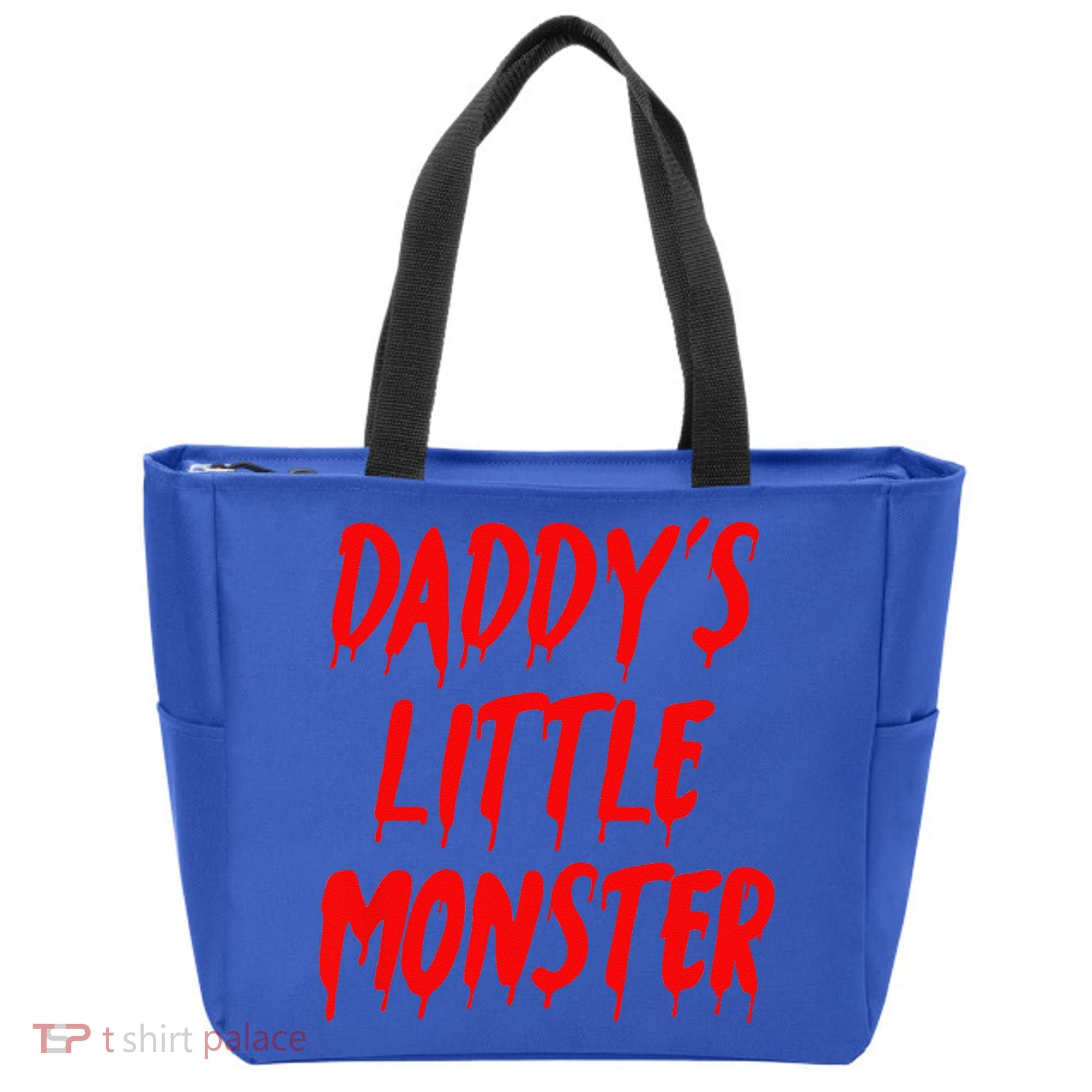 Daddys Little Monster Halloween Blood Red Tote Bag