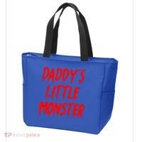 Daddys Little Monster Halloween Blood Red Tote Bag thumb 3