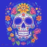 De Los Muertos Day of the Dead Sugar Skull Halloween Hoodie thumb 2