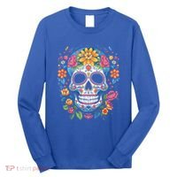 De Los Muertos Day of the Dead Sugar Skull Halloween Long Sleeve Shirt thumb 0