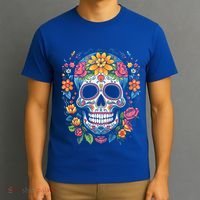 De Los Muertos Day of the Dead Sugar Skull Halloween T-Shirt thumb 3