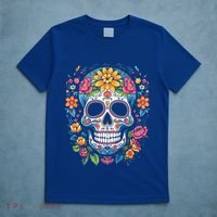 De Los Muertos Day of the Dead Sugar Skull Halloween T-Shirt thumb 5