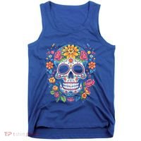 De Los Muertos Day of the Dead Sugar Skull Halloween Tank Top thumb 0