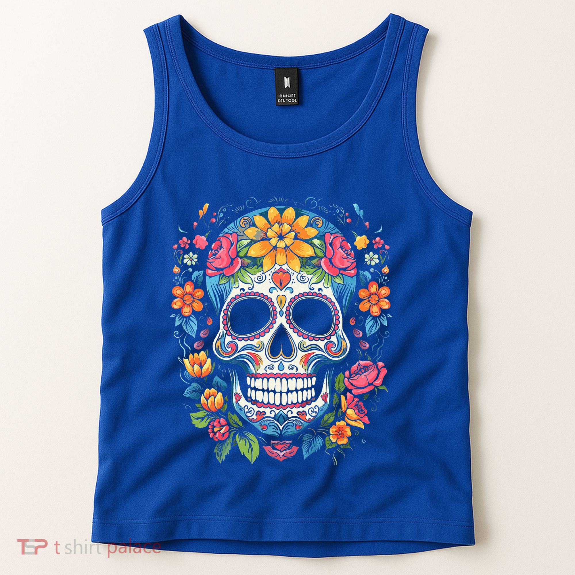 De Los Muertos Day of the Dead Sugar Skull Halloween Tank Top