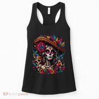 De Los Muertos La Catrina Day Of The Dead Sugar Skull Women Women's Tank Top thumb 0