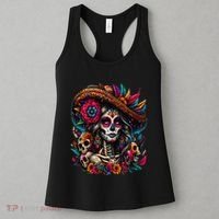 De Los Muertos La Catrina Day Of The Dead Sugar Skull Women Women's Tank Top thumb 3