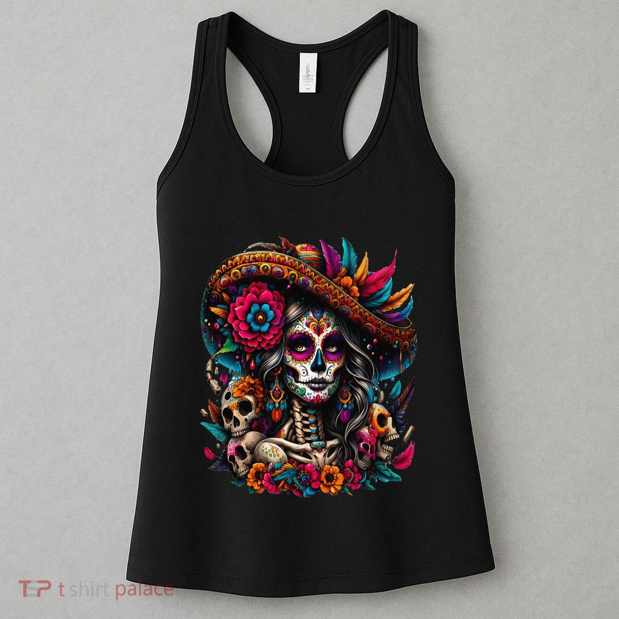 De Los Muertos La Catrina Day Of The Dead Sugar Skull Women Women's Tank Top