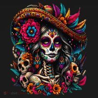 De Los Muertos La Catrina Day Of The Dead Sugar Skull Women Women's Tank Top thumb 5