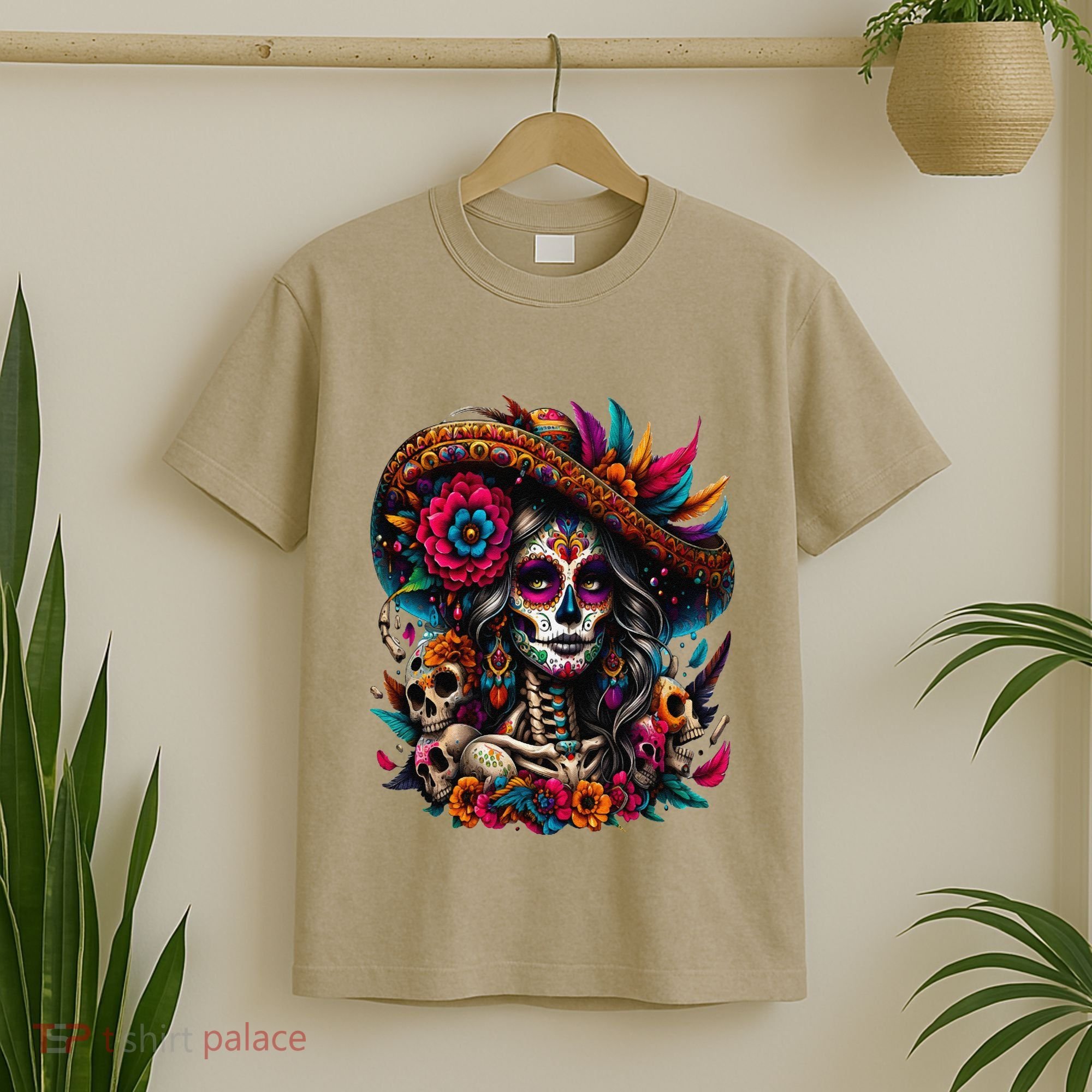 De Los Muertos La Catrina Day Of The Dead Sugar Skull Women T-Shirt