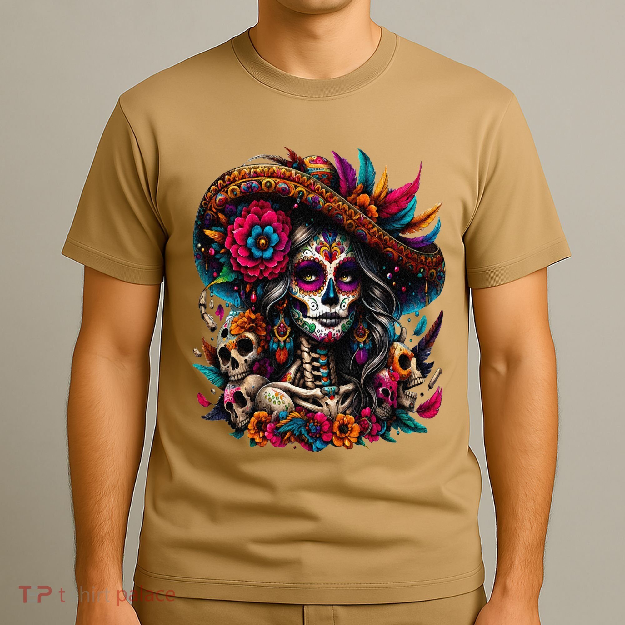 De Los Muertos La Catrina Day Of The Dead Sugar Skull Women T-Shirt