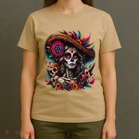 De Los Muertos La Catrina Day Of The Dead Sugar Skull Women T-Shirt thumb 4
