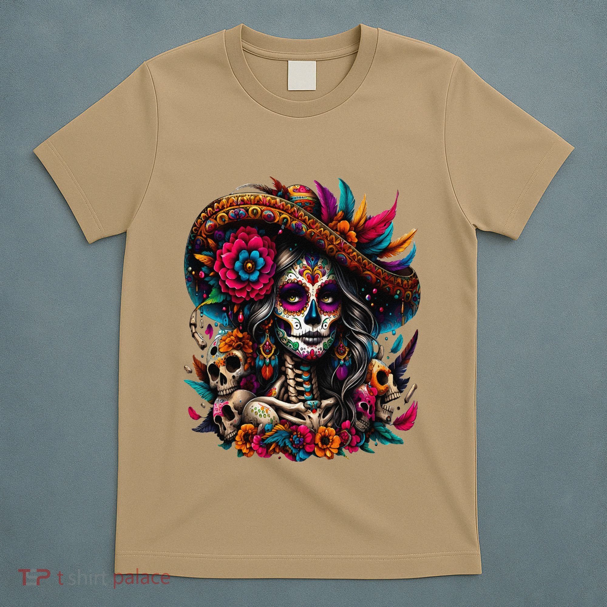 De Los Muertos La Catrina Day Of The Dead Sugar Skull Women T-Shirt