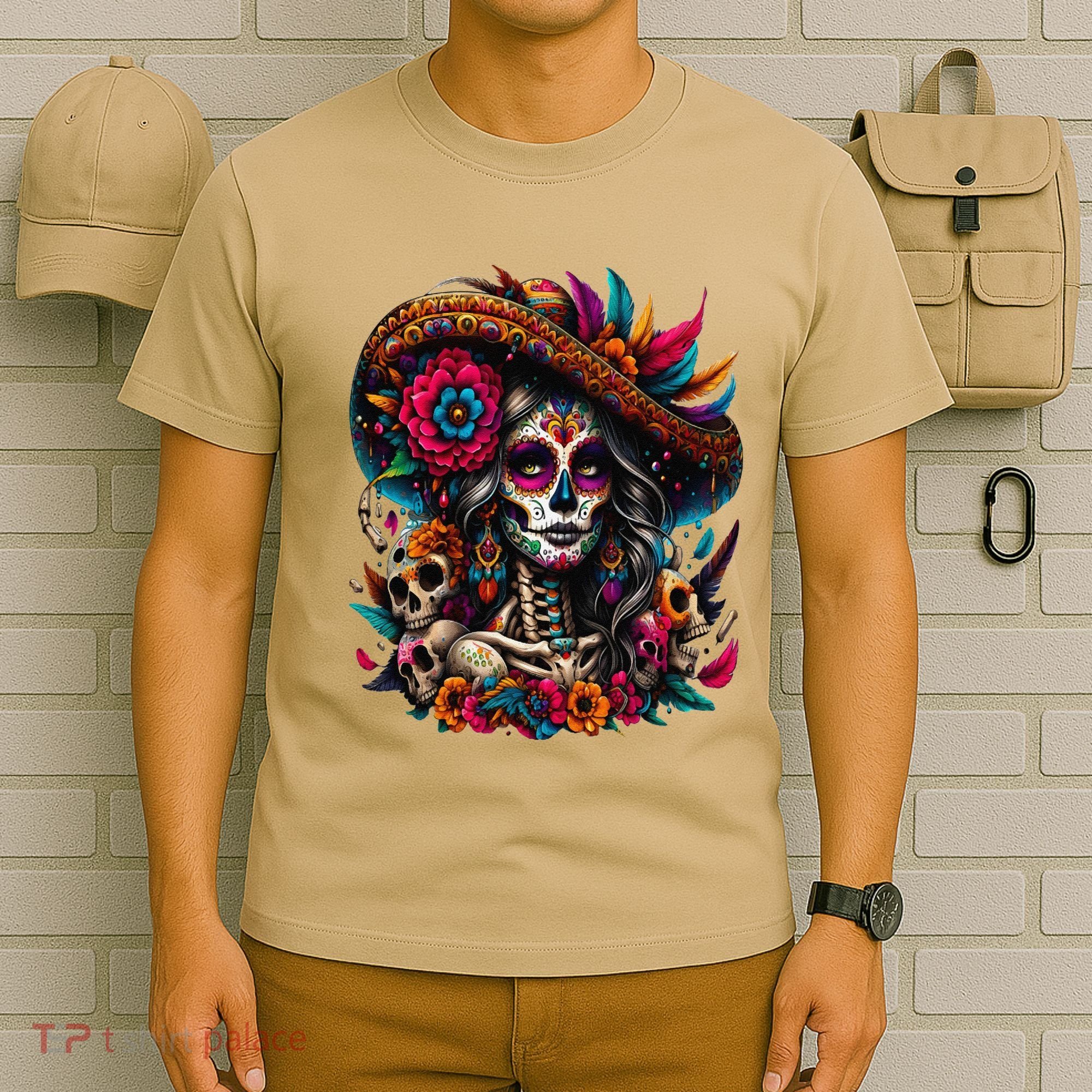 De Los Muertos La Catrina Day Of The Dead Sugar Skull Women T-Shirt