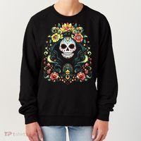 De Los Muertos La Catrina Day Of The Dead Sugar Skull Women's Sweatshirt thumb 0