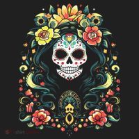 De Los Muertos La Catrina Day Of The Dead Sugar Skull Women's Sweatshirt thumb 2
