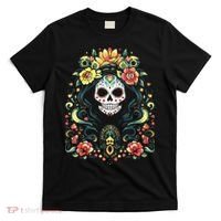 De Los Muertos La Catrina Day Of The Dead Sugar Skull T-Shirt thumb 0