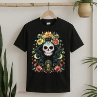 De Los Muertos La Catrina Day Of The Dead Sugar Skull T-Shirt thumb 2