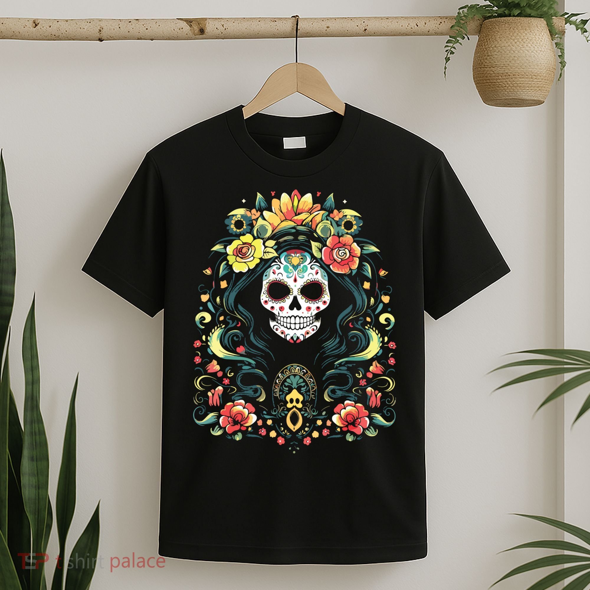 De Los Muertos La Catrina Day Of The Dead Sugar Skull T-Shirt